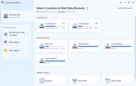 一体化数据恢复和视频修复 Tenorshare 4DDiG v10.0.6.5