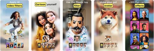 创建卡通头像、换脸：AI Art Photo Editor – SelfieU v6.17.9426 + Mivo – Face swap & MV maker v3.35.719 + FaceArt – Filters for Pictures v3.0.4.9 + Face Live Camera ̵